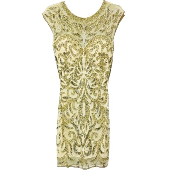 Elegant Y2k White Lace & Silver Dazzling Sequenced Dress - Picture 2 of 12